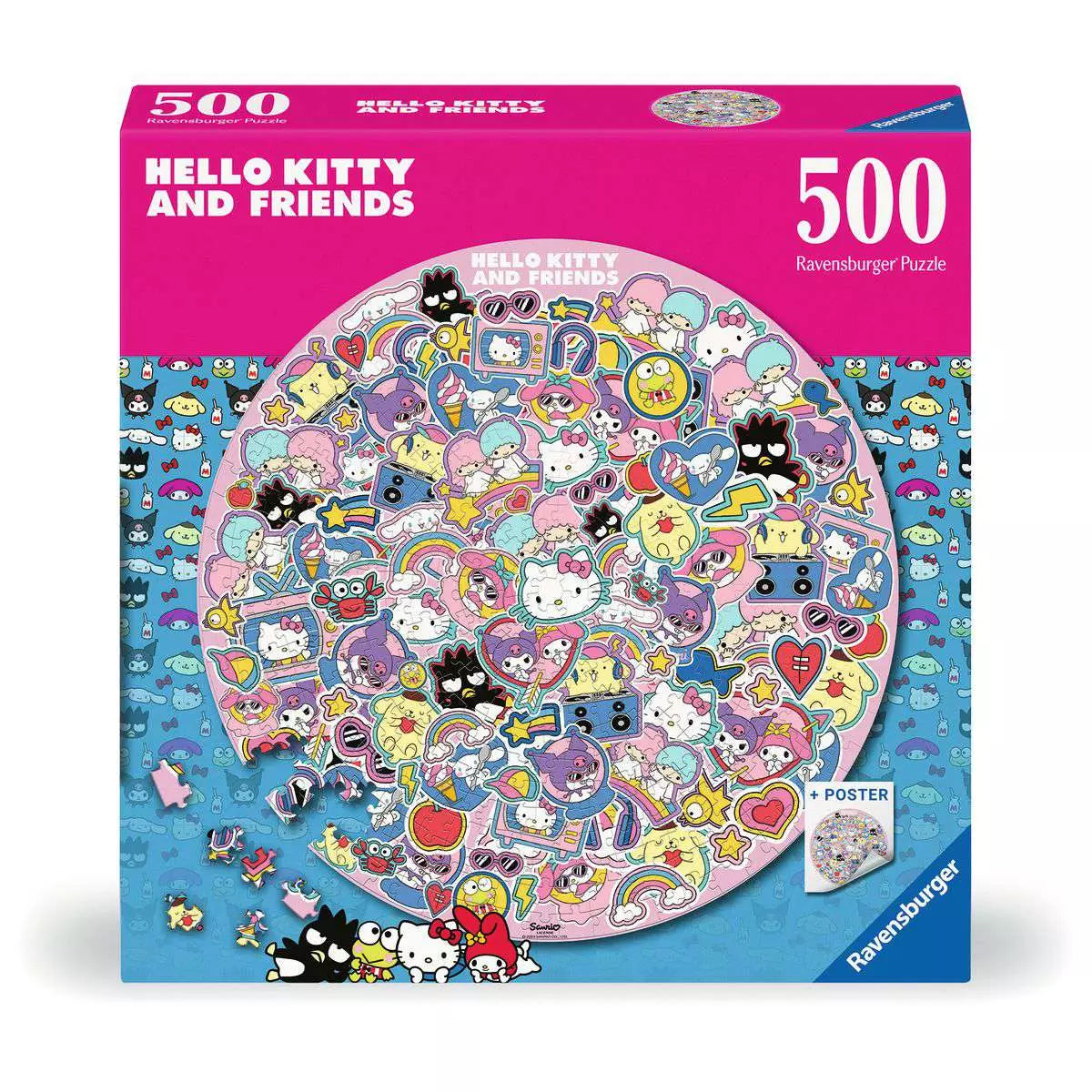 RAV Hello Kitty and Friends 500 Piece Round Puzzle