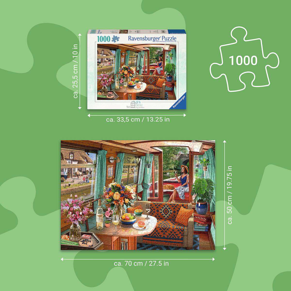 View From My Window No. 1 Canal Boat 1000 Piece Puzzle