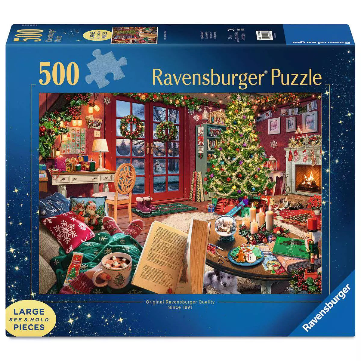 Cozy Christmas Retreat Large Format 500 Piece Puzzle