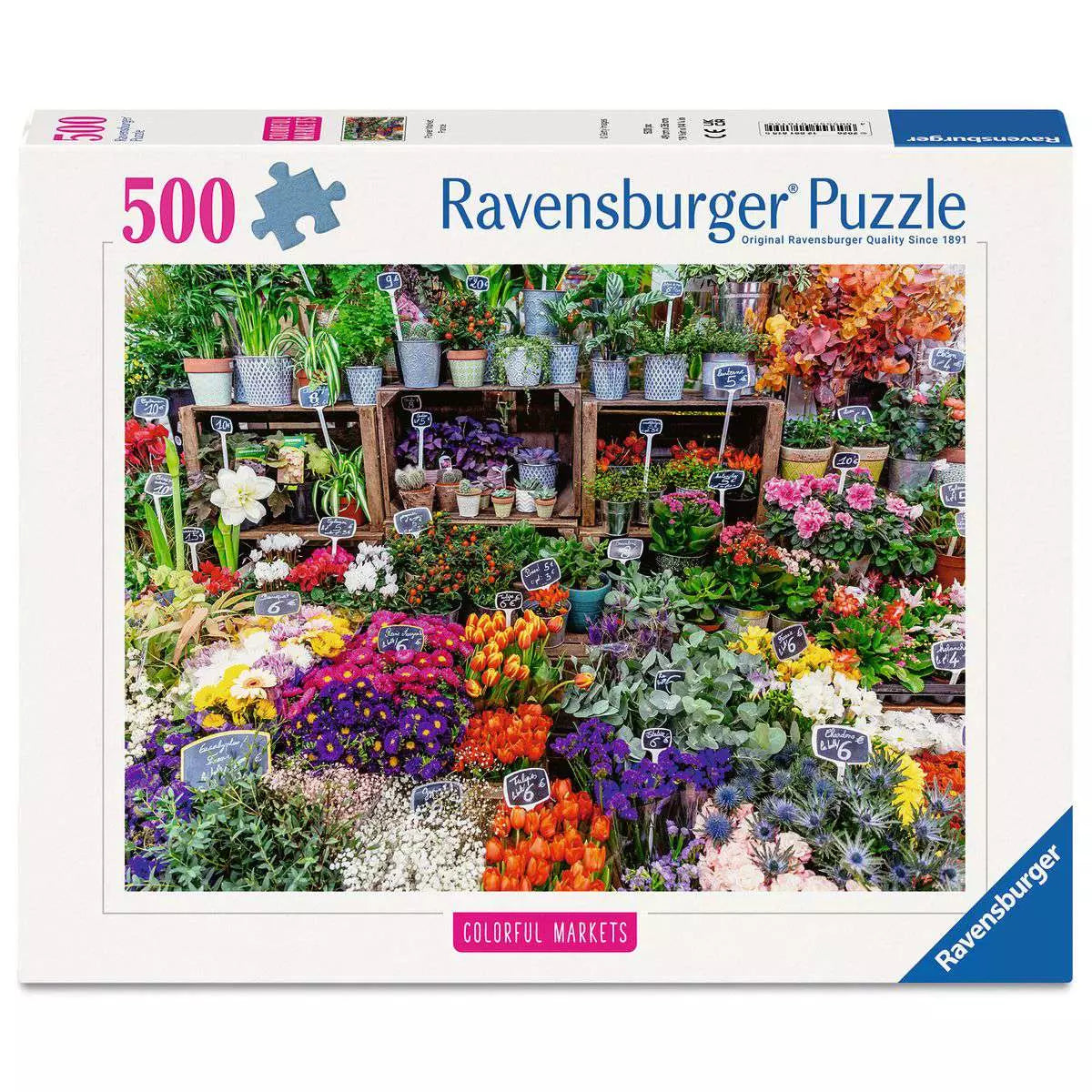 Flower Market, France 500 Piece Colorful Markets Puzzle