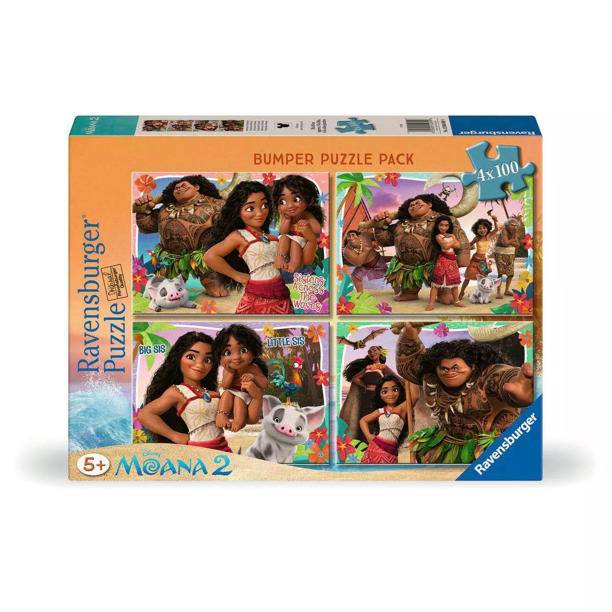 RAV Moana 2 Bumper Puzzle Pack 4x100 Piece Puzzles