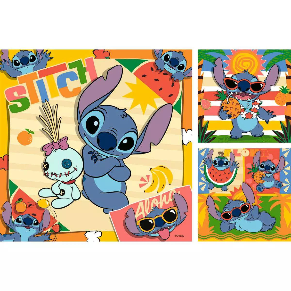 RAV Disney Stitch Aloha 3x49 Piece Puzzles