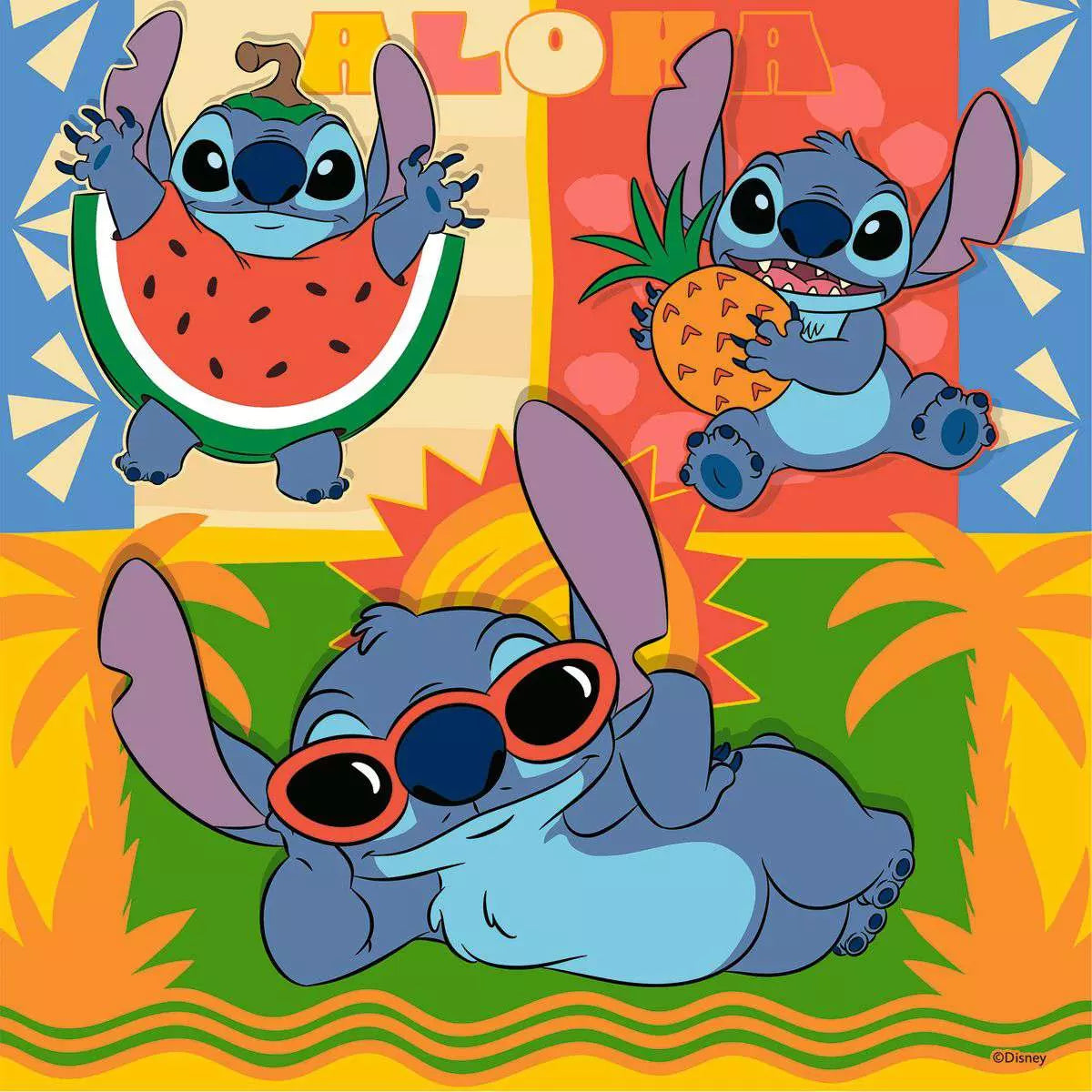 RAV Disney Stitch Aloha 3x49 Piece Puzzles