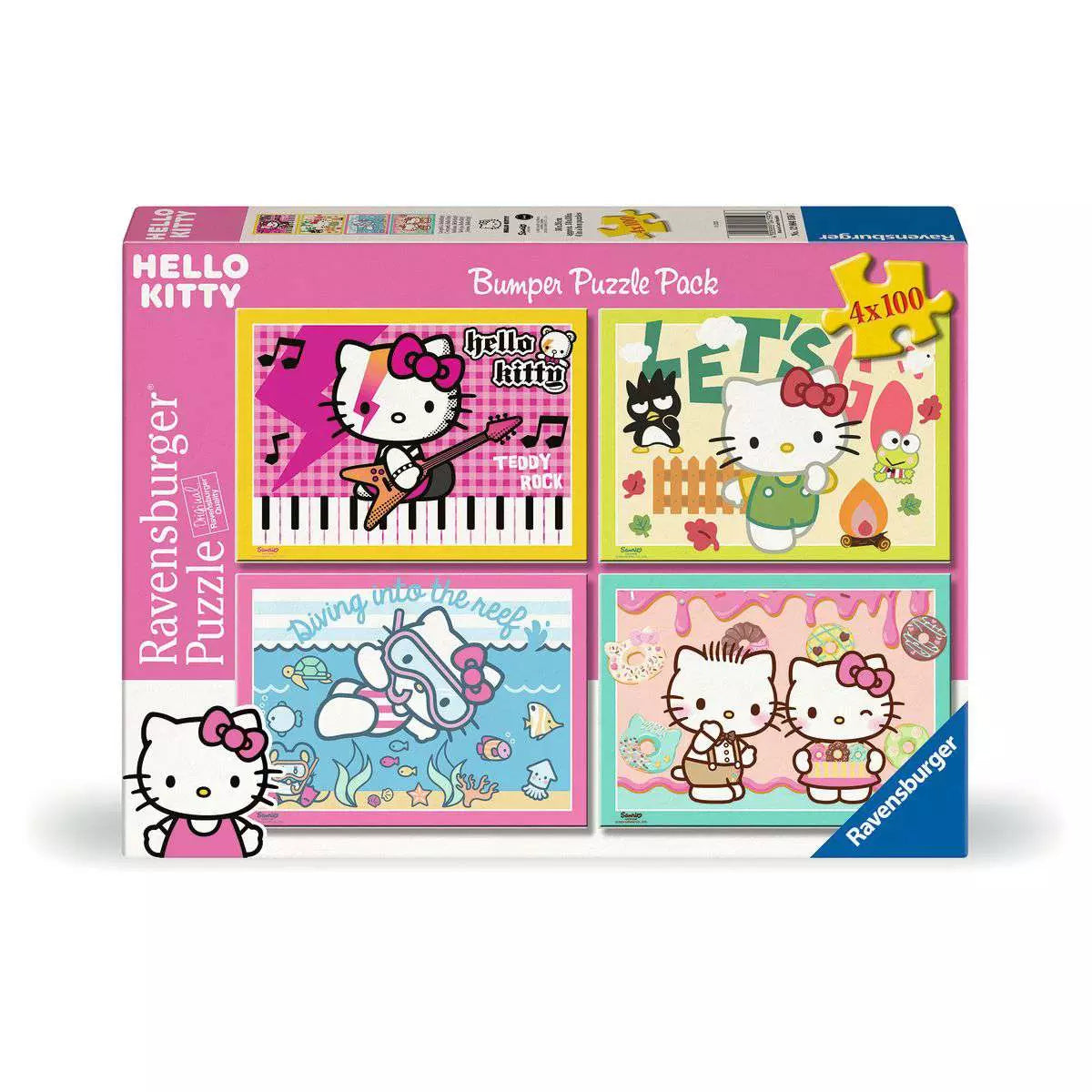 RAV Let's Go, Hello Kitty! Bumper Puzzle Pack 4x100 Piece Puzzles