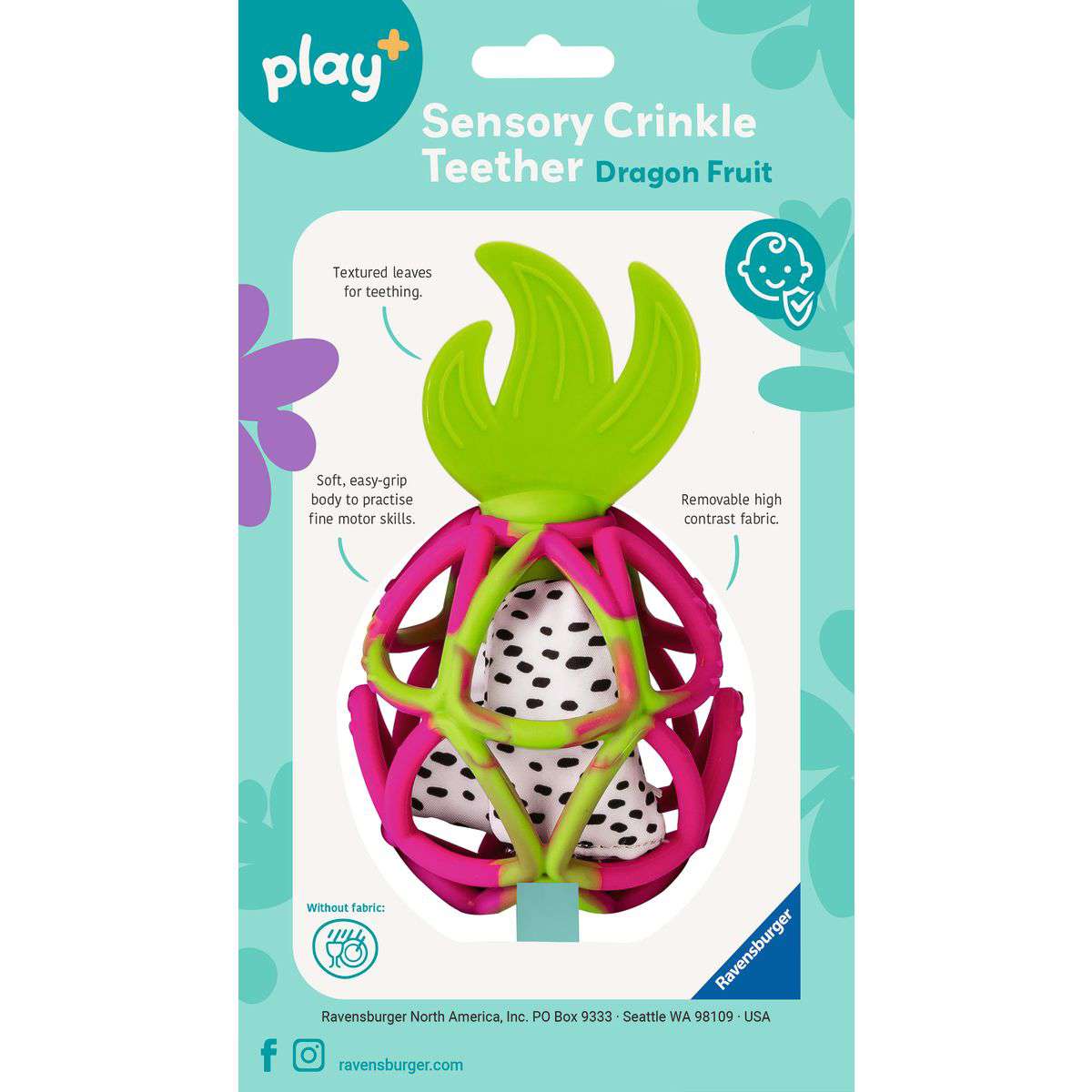 RAV Dragon Fruit Sensory Crinkle Teether