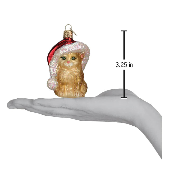 Old World Christmas Santa's Kitten Ornament