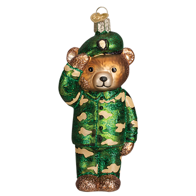 Old World Christmas Army Bear Ornament