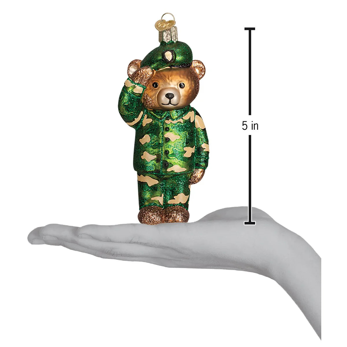 Old World Christmas Army Bear Ornament