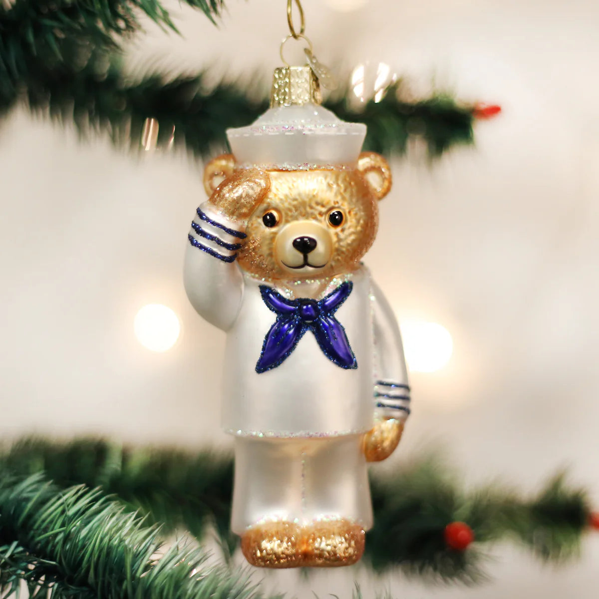 Old World Christmas Navy Bear Ornament