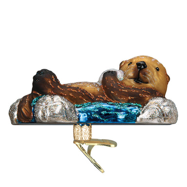 Old World Christmas Floating Sea Otter Clip On Ornament    