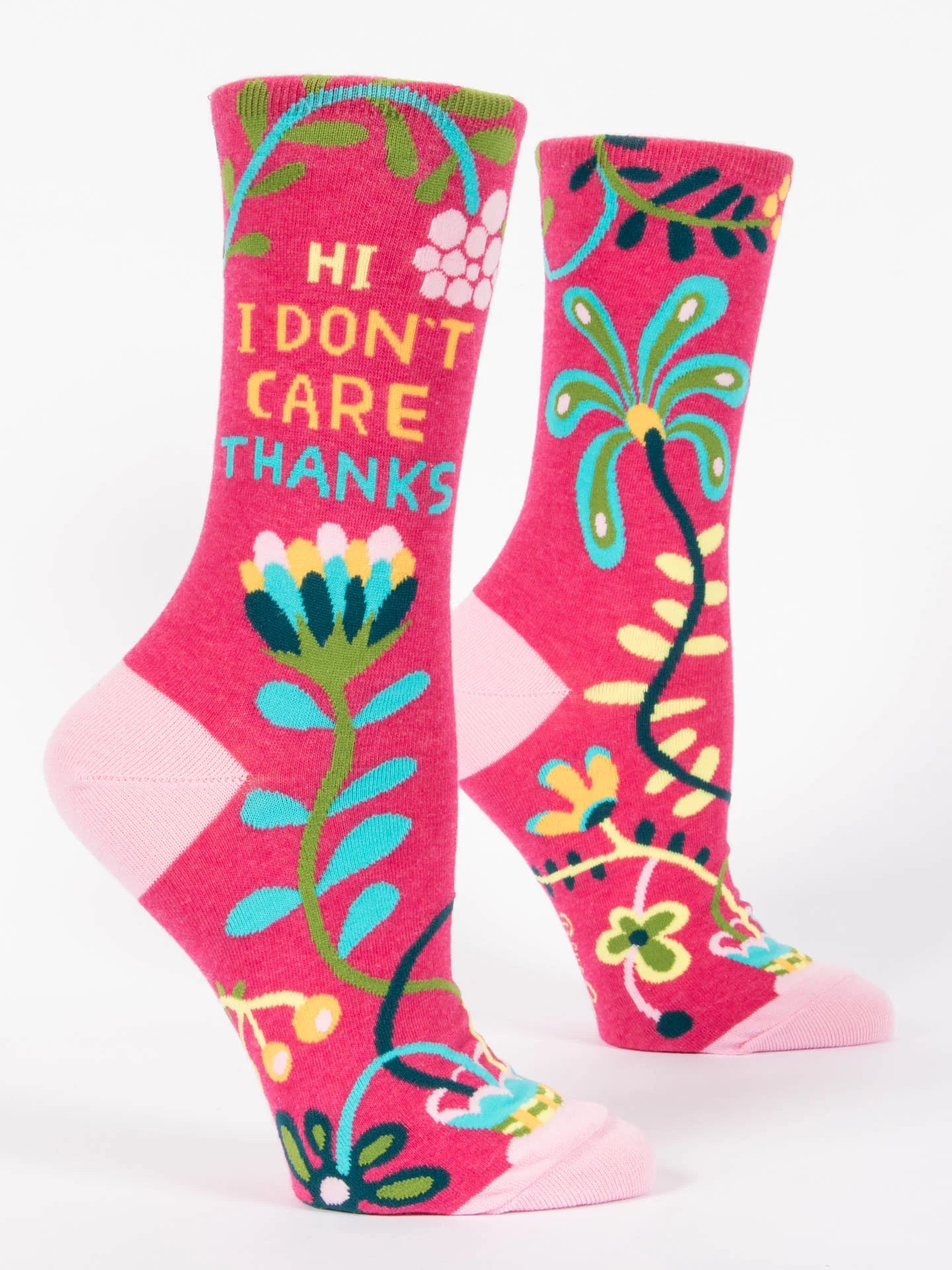 Blue Q Women's Crew Socks - Hi I Don't Care Thanks