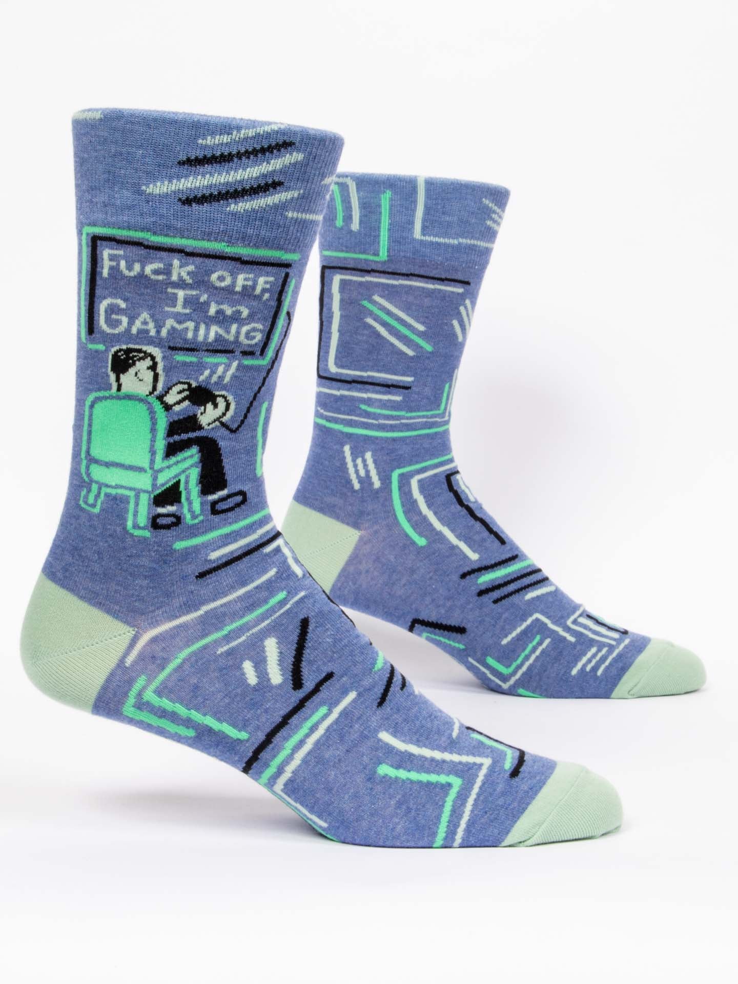 BLUQ Fuck Off, I'm Gaming Men's Crew Socks