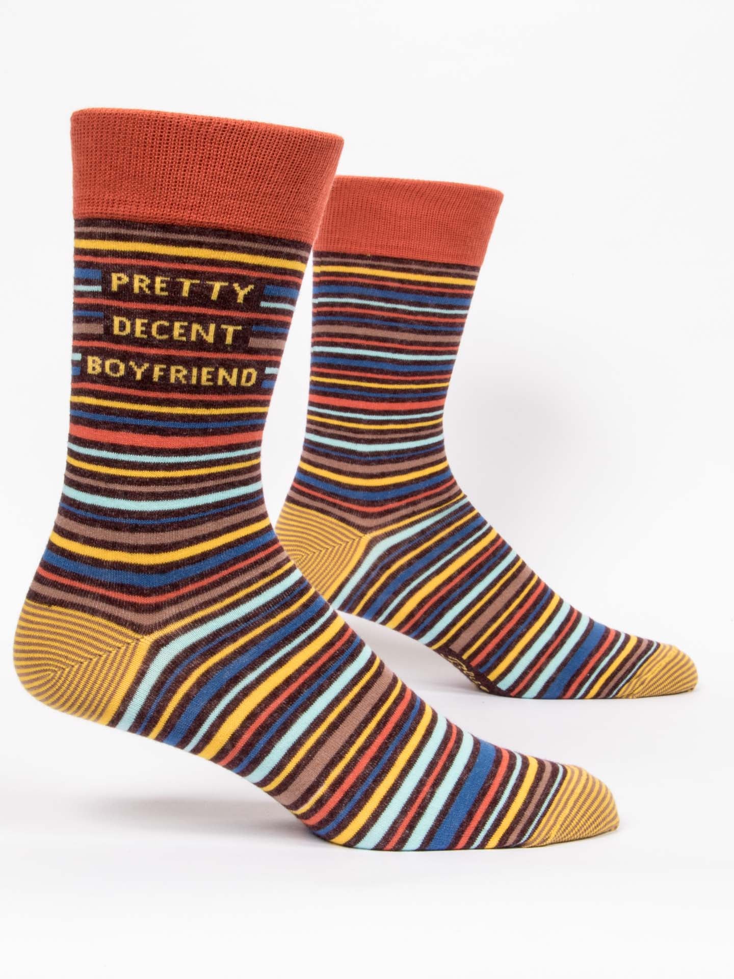 Blue Q Mens Crew Socks - Pretty Decent Boyfriend