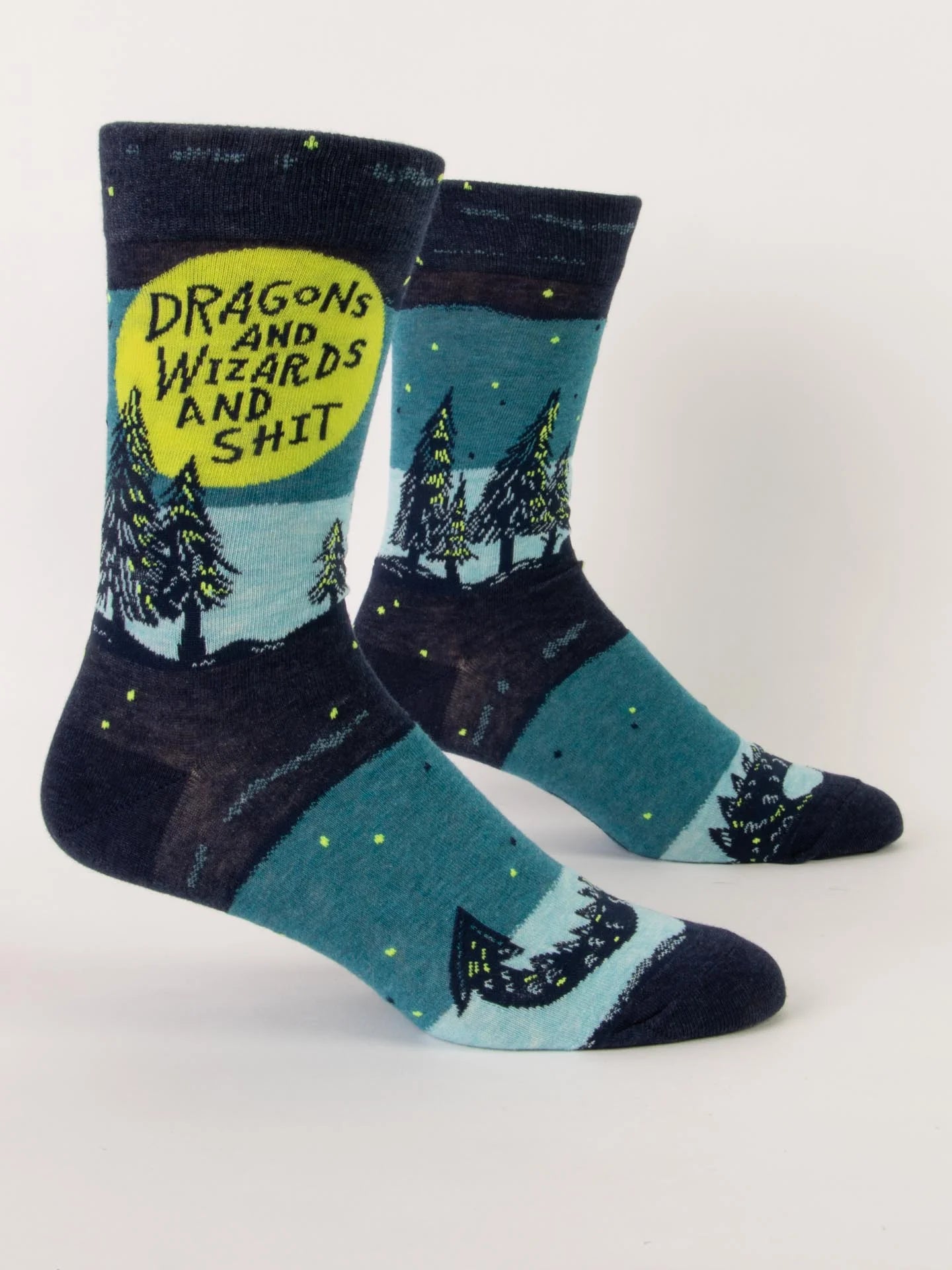 BLUQ Dragons And Wizards And Shit Men's Crew Socks