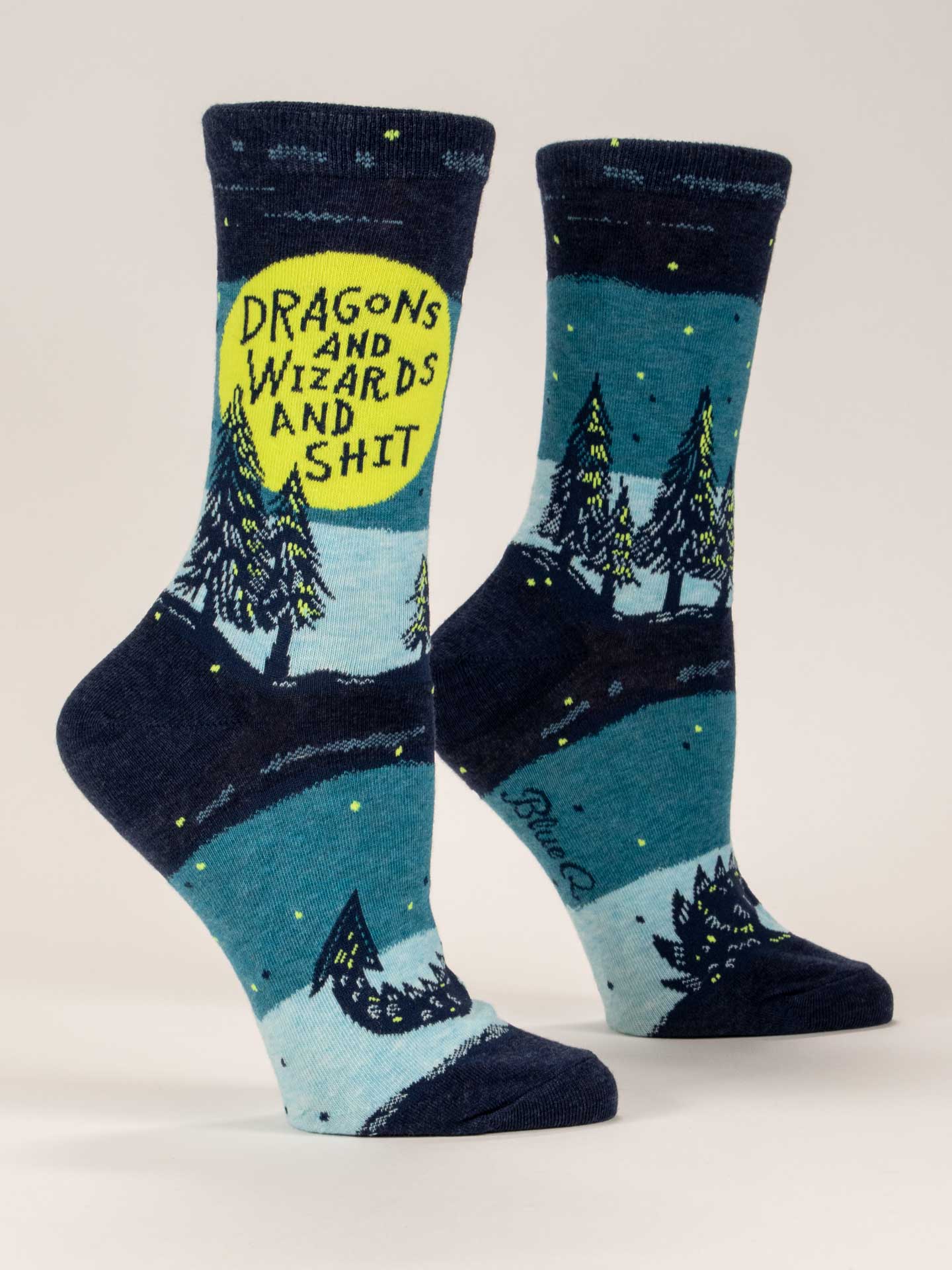 BLUQ Dragons And Wizards And Shit Women's Crew Socks