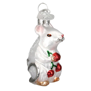 Old World Christmas White Mouse Ornament