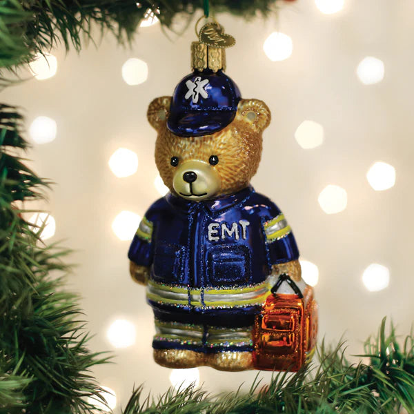 Old World Christmas EMT Teddy Bear Ornament