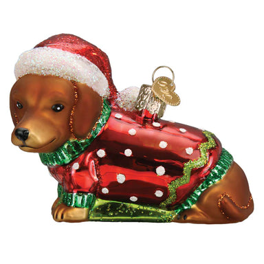Old World Christmas Dashing Dachshund Puppy Ornament