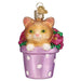 Old World Christmas Kitten in Flower Pot    