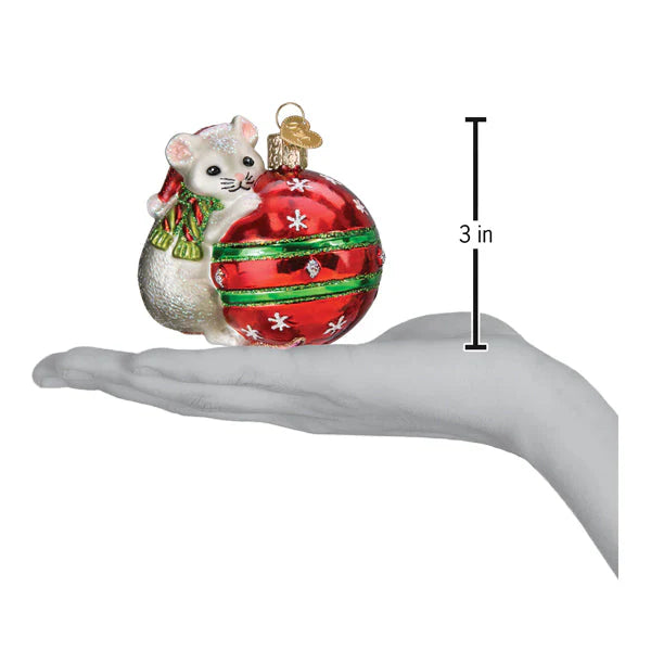 Old World Christmas Playful Christmas Mouse Ornament