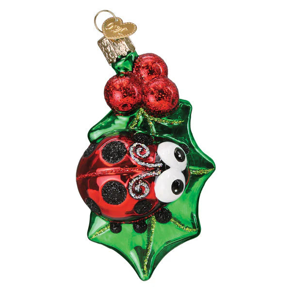 Old World Christmas Holly Ladybug Ornament