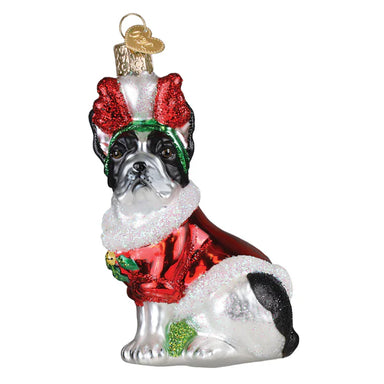 Old World Christmas Holiday French Bulldog Ornament