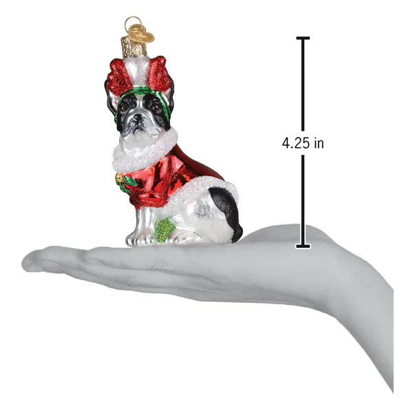 Old World Christmas Holiday French Bulldog Ornament