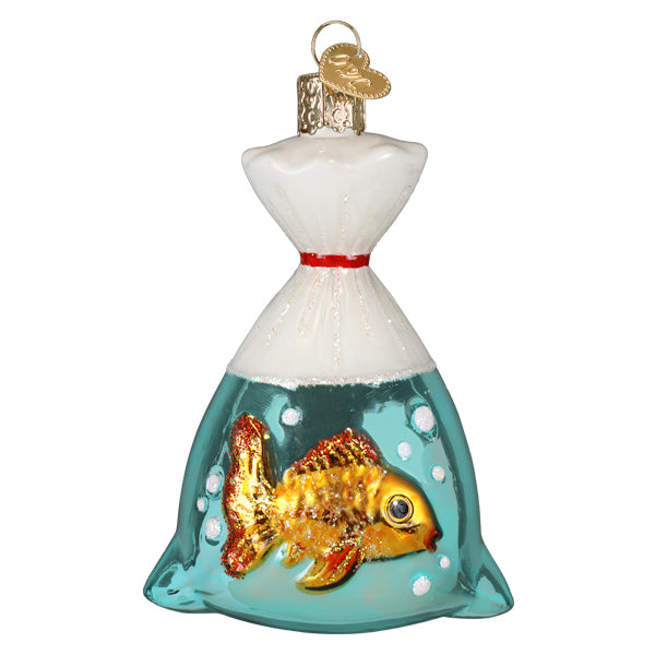 Old World Christmas Goldfish In A Bag Ornament