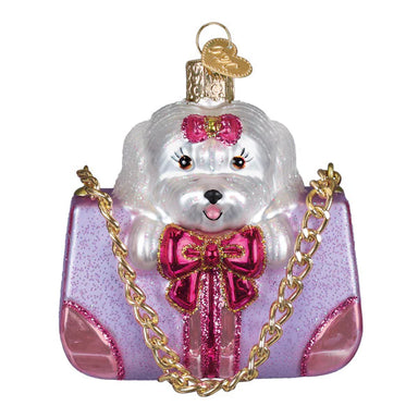 Old World Christmas Posh Pup In Purse Ornament