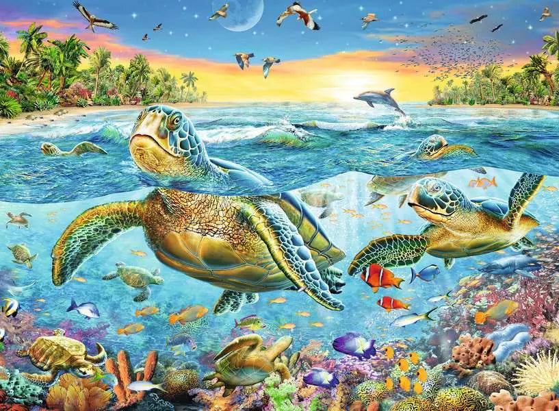 Swim With Sea Turtles 100 Piece Puzzle