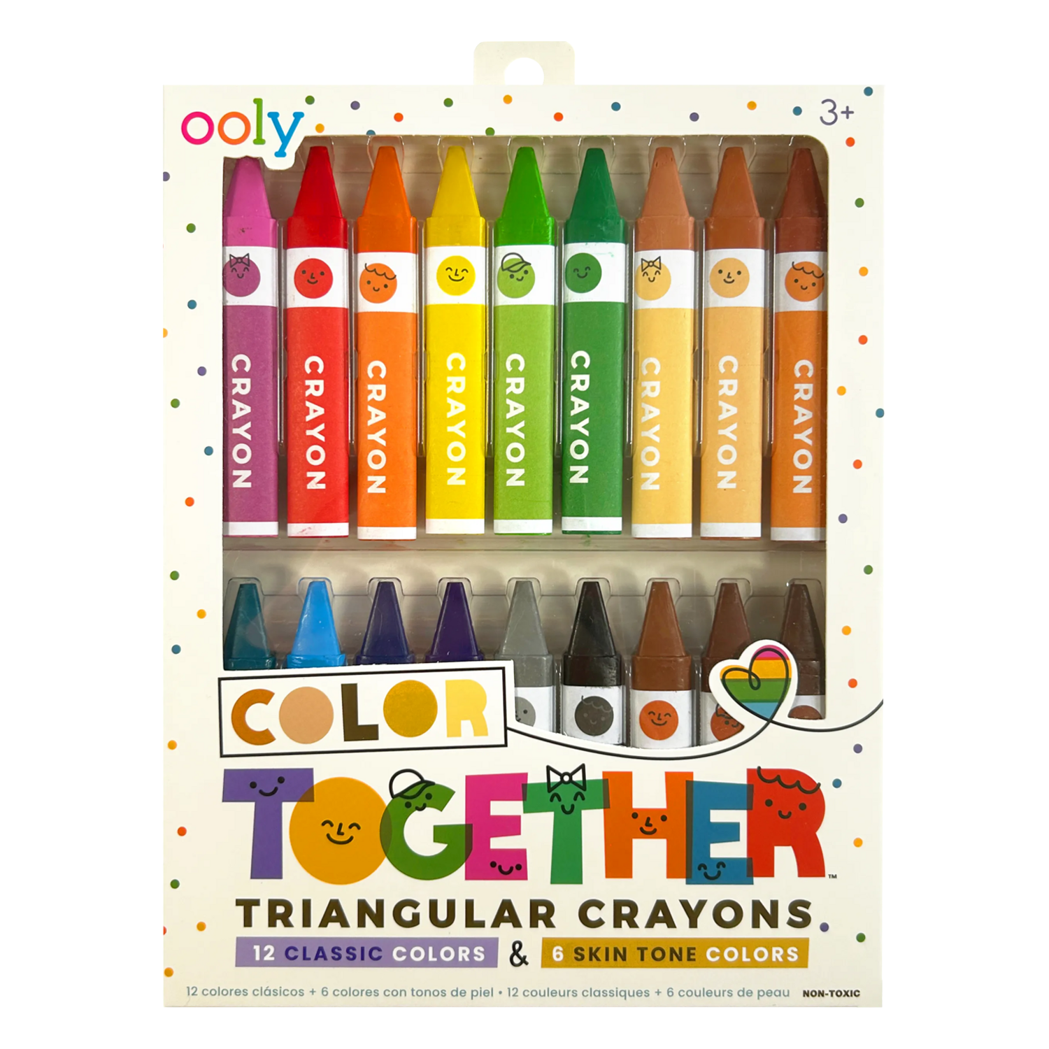 OOLY Color Together Triangular Crayons - Easy Grip - Set of 18