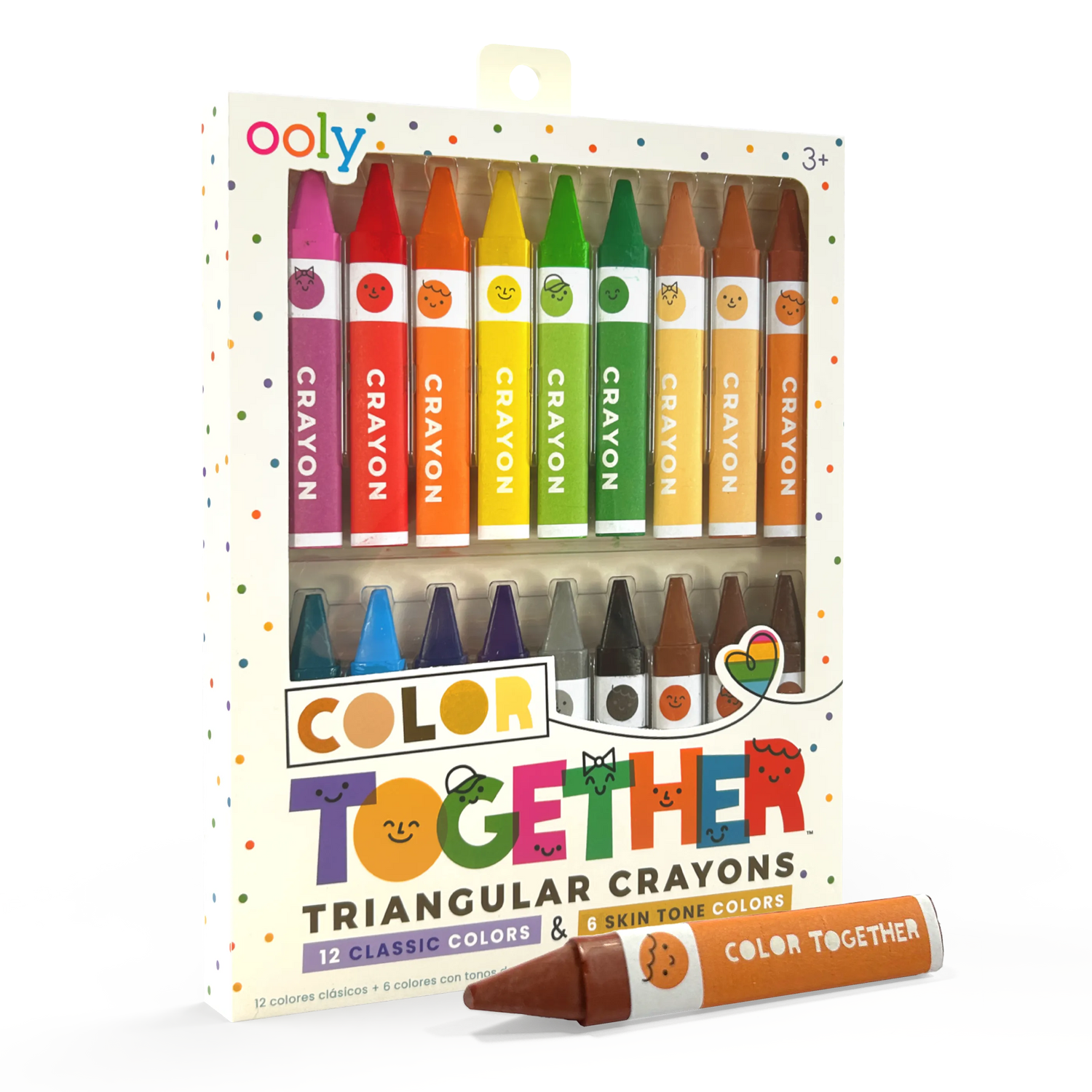 OOLY Color Together Triangular Crayons - Easy Grip - Set of 18