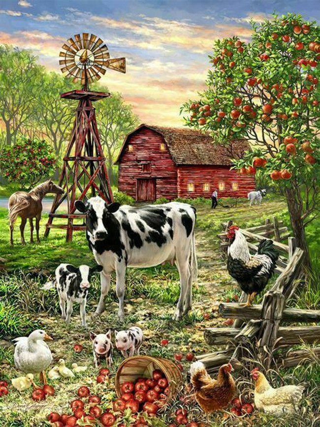SPRGBK Barnyard Animals 36 Piece Puzzle