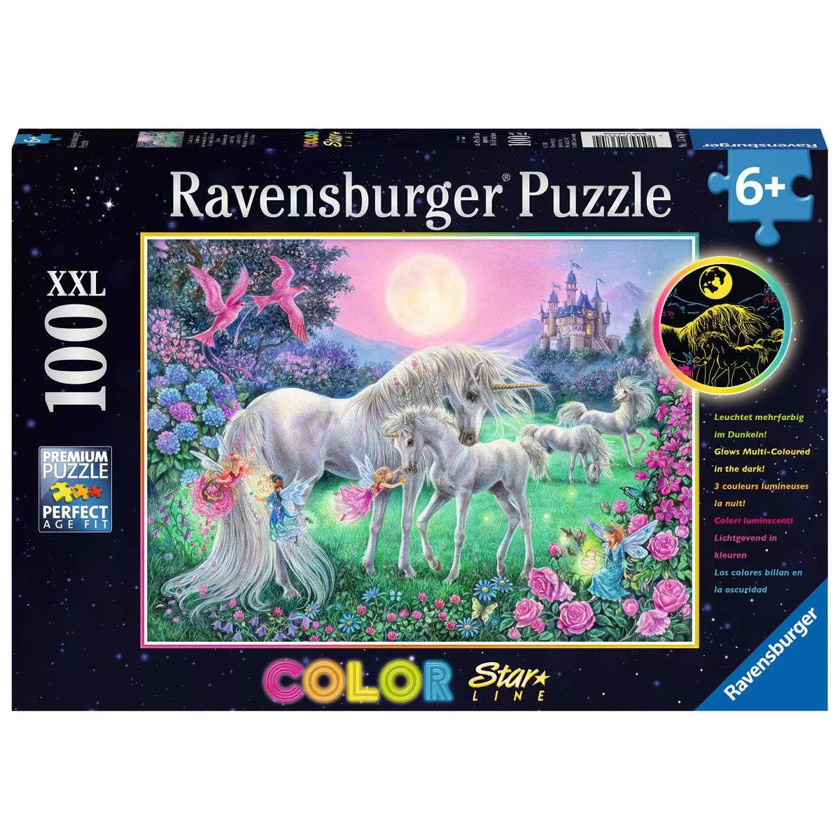 RAV Unicorns In The Moonlight 100 Piece XXL Glow In The Dark Puzzle