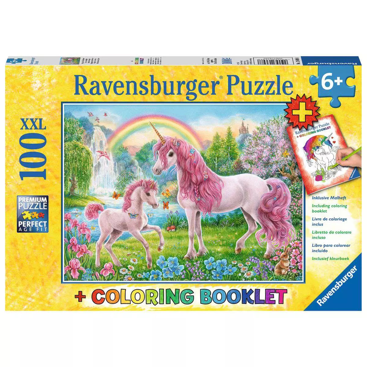 Magical Unicorns 100 Piece Puzzle With Coloring Booklet