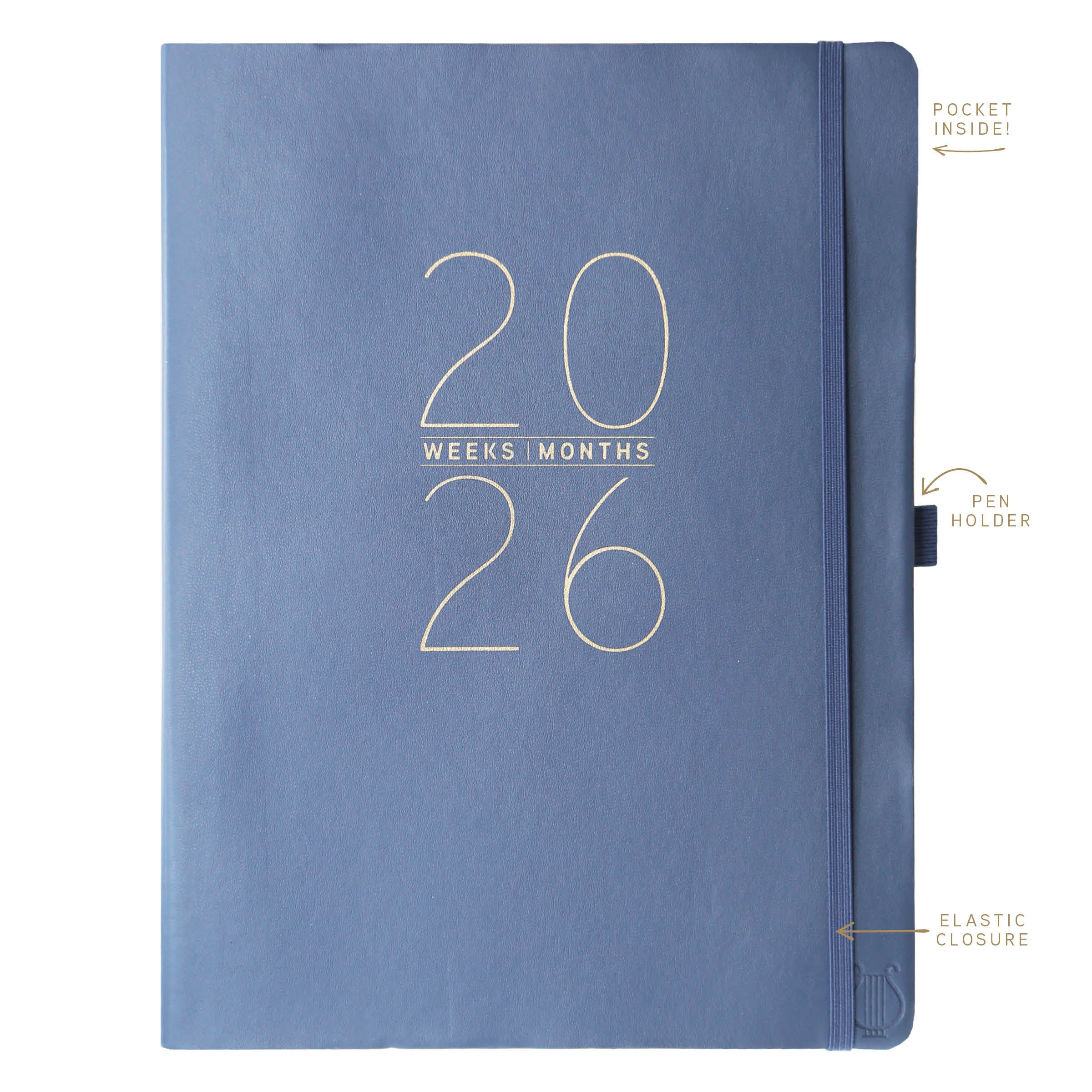 Apollo Collection Blue 2026 18-Month 8x10 Vegan Leather Planner