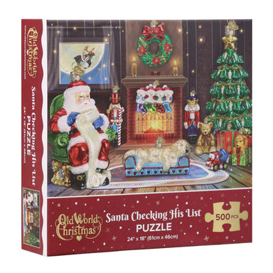 Old World Christmas Santa Checking His List 500 Piece Puzzle