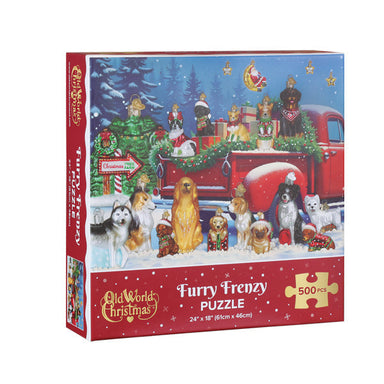 Old World Christmas Furry Frenzy 500 Piece Puzzle