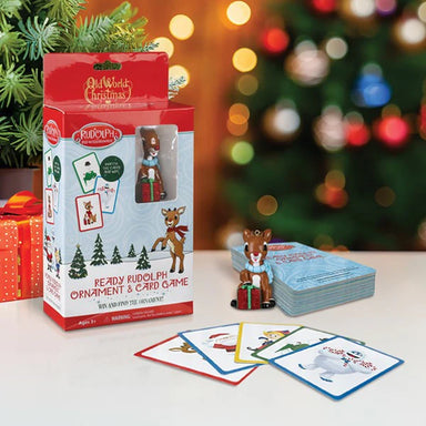 Old World Christmas Ready Rudolph Ornament and Card Game