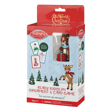 Old World Christmas Ready Rudolph Ornament and Card Game