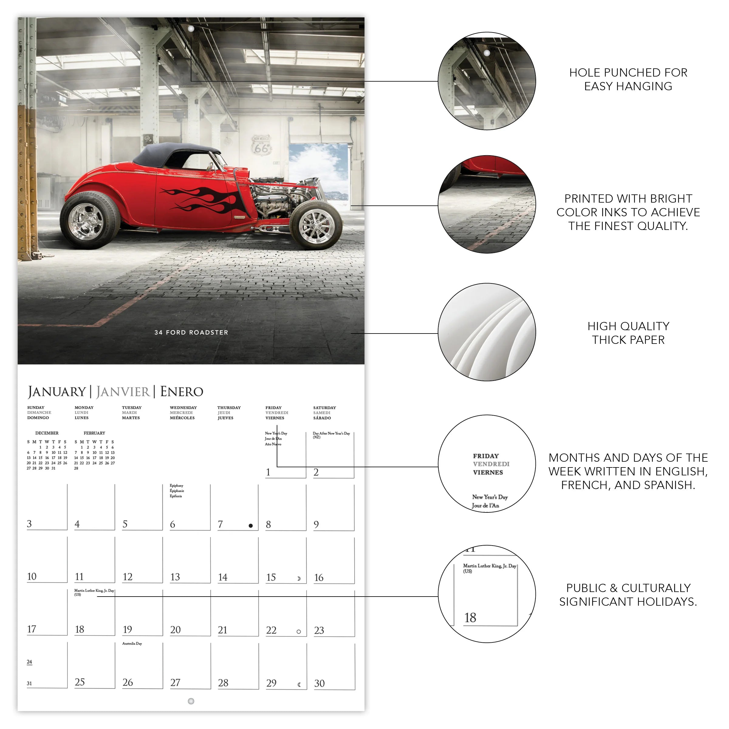 GRPH Car Legends 2027 Wall Calendar