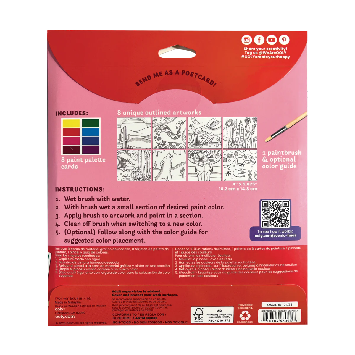 OOLY Desert Get Away Scenic Hues DIY Watercolor Art Kit