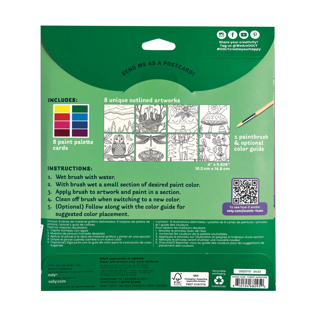 OOLY Forest Adventure Scenic Hues DIY Watercolor Art Kit