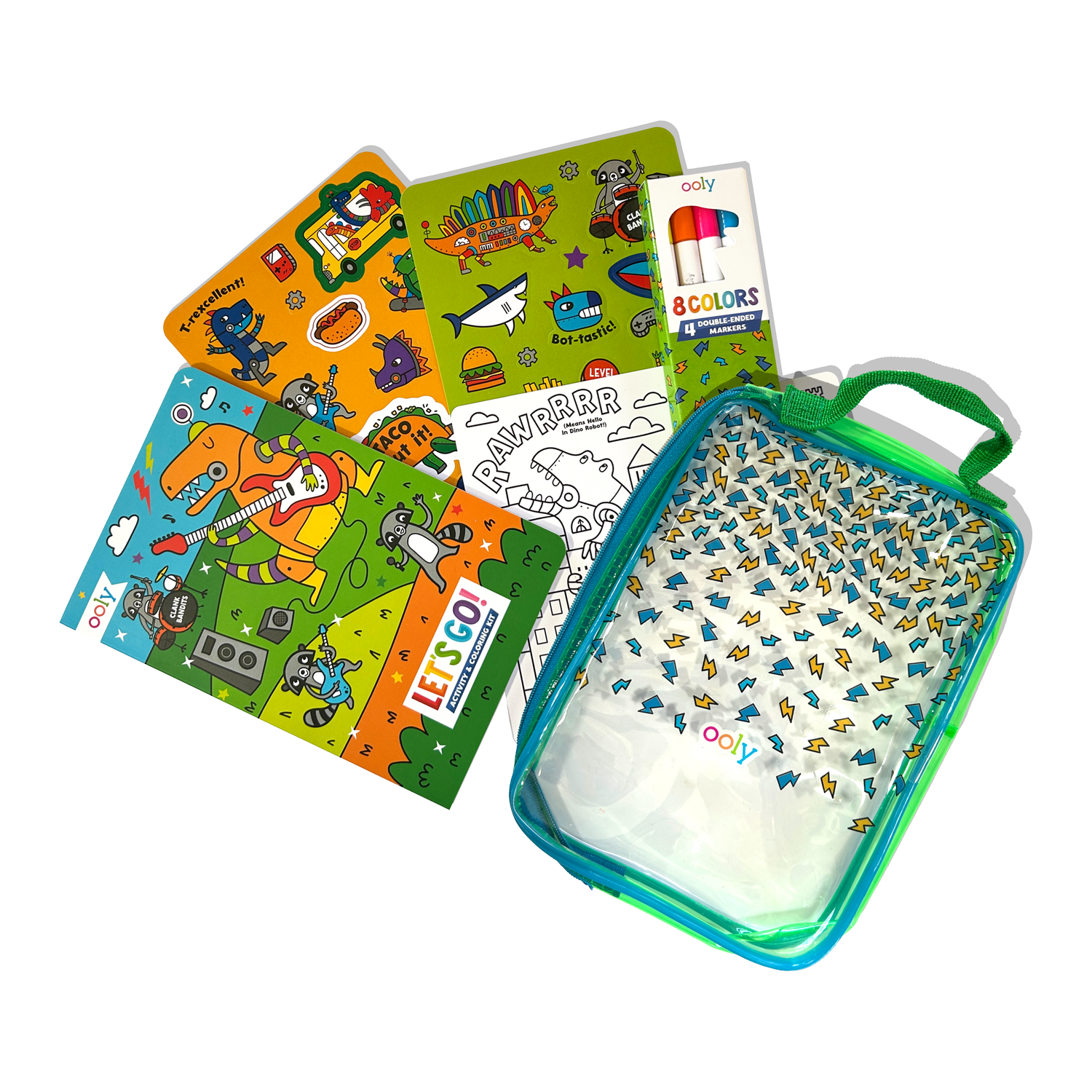 OOLY Let's Go! Activity & Coloring Kit - Robo Dinos