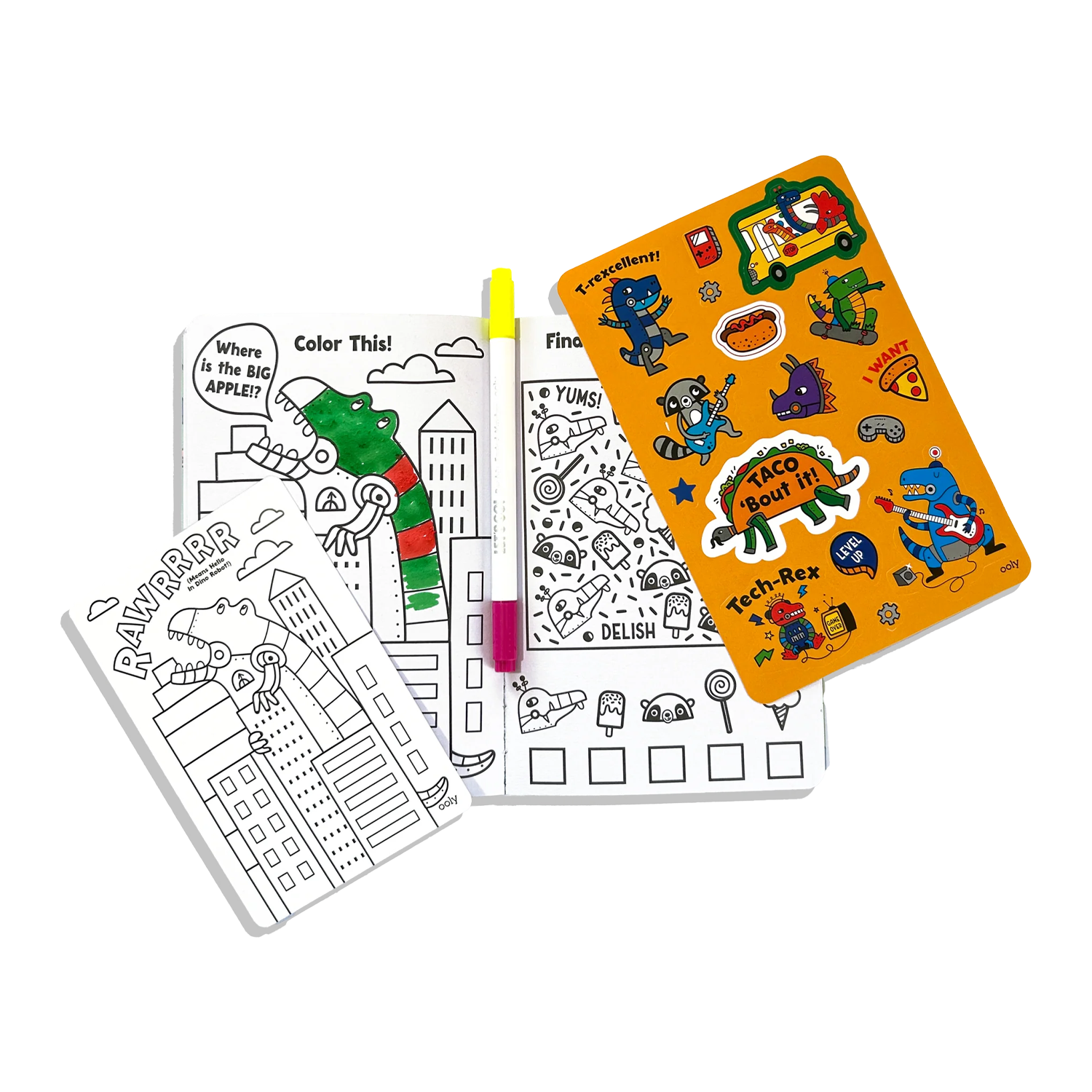 OOLY Let's Go! Activity & Coloring Kit - Robo Dinos