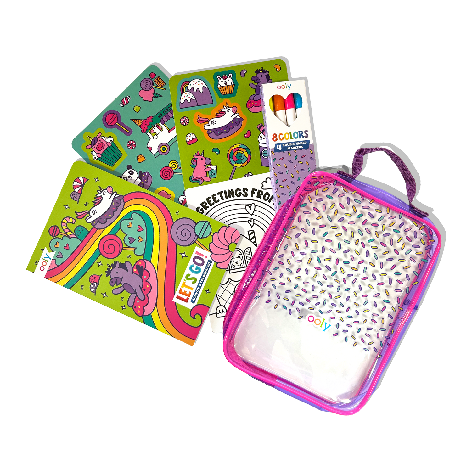 OOLY Let's Go! Activity & Coloring Kit - Unicorn Candy Town