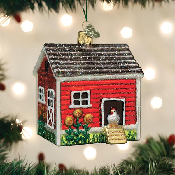 Old World Christmas Chicken Coop Ornament