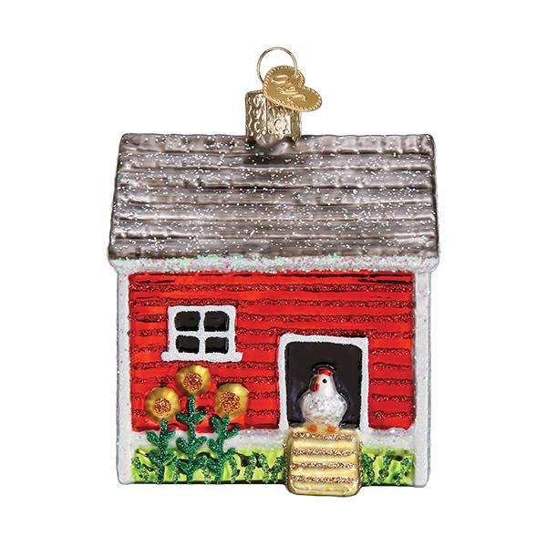 Old World Christmas Chicken Coop Ornament
