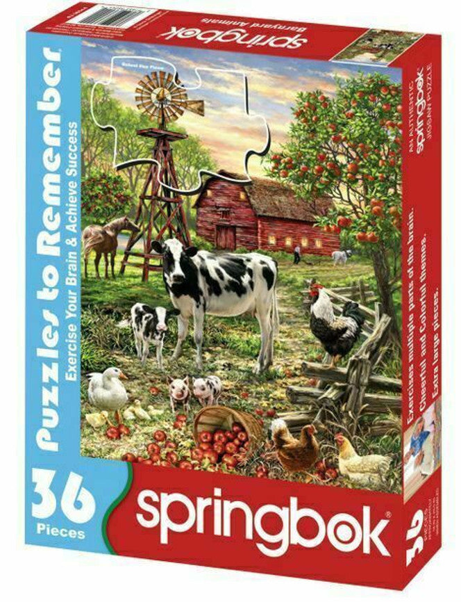 SPRGBK Barnyard Animals 36 Piece Puzzle