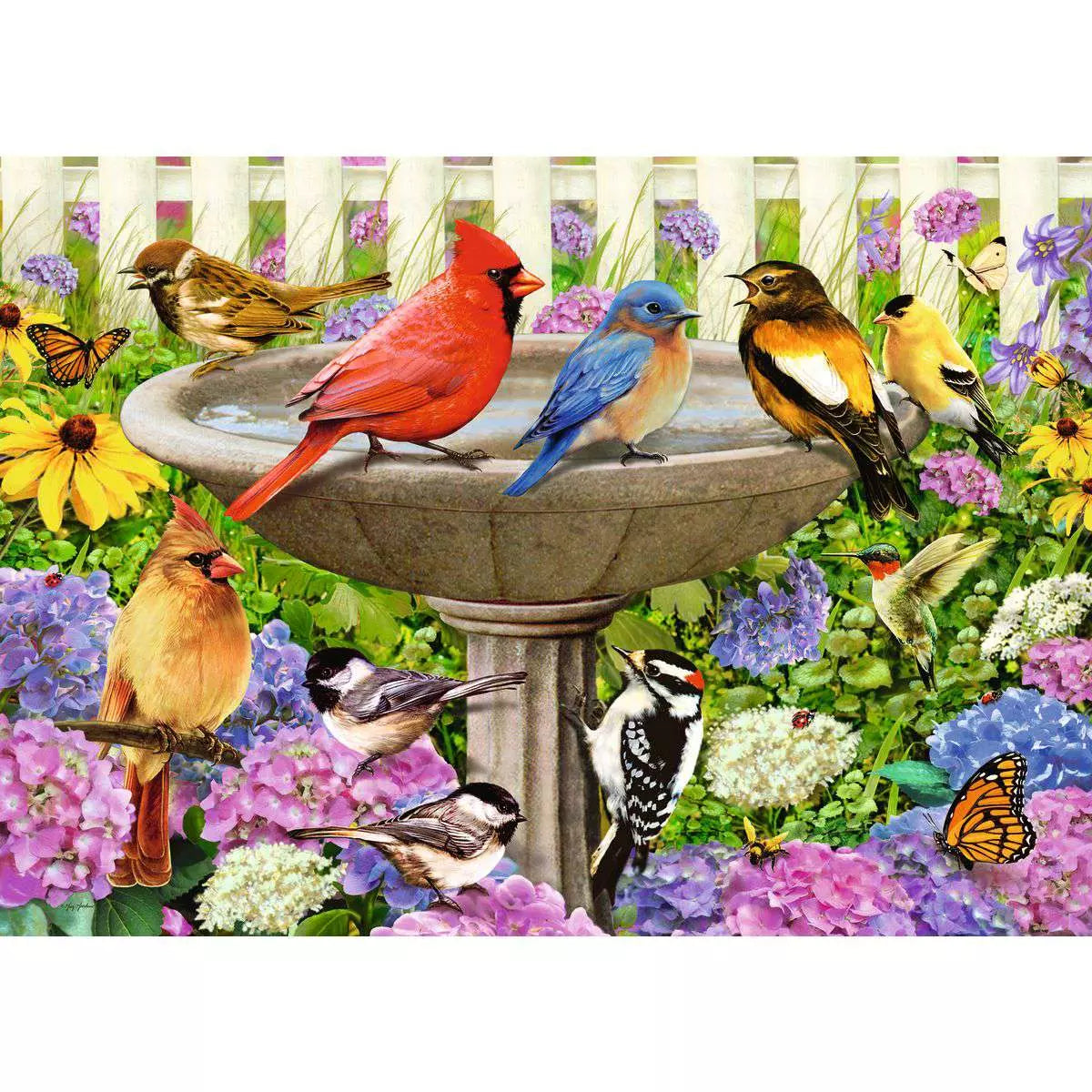 At The Birdbath 500 Piece Large Format Puzzle